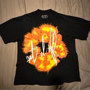 Off-White Black and Orange Graphic Tee